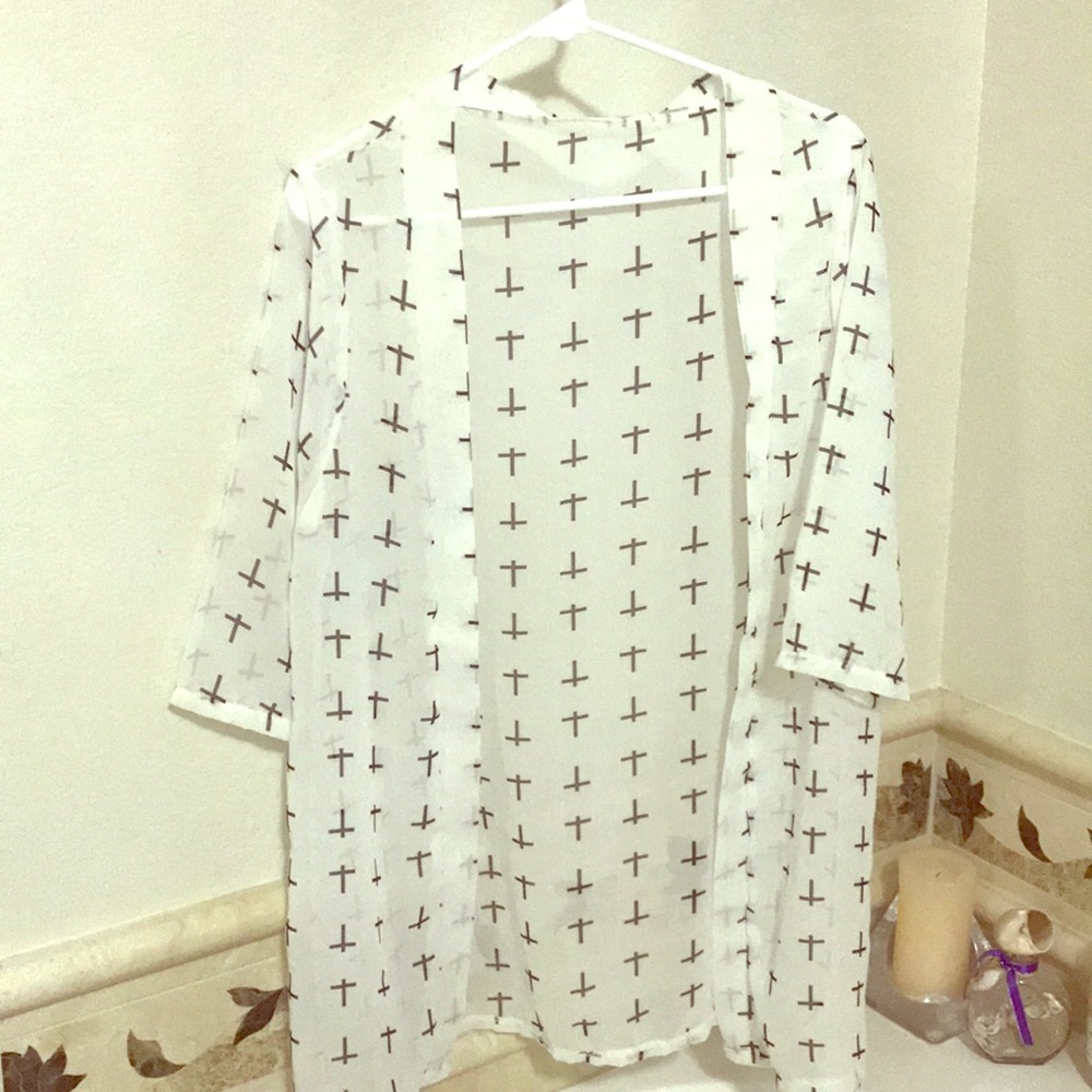 Sheer Open Front Blouse